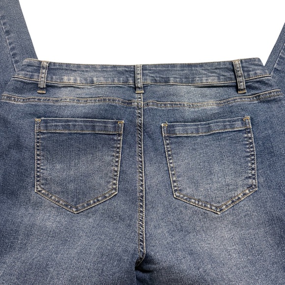 Denim 24/7 Embroidered Jeans Size 14W Boho Y2K Cottagecore Dark Wash Chic - Picture 5 of 5